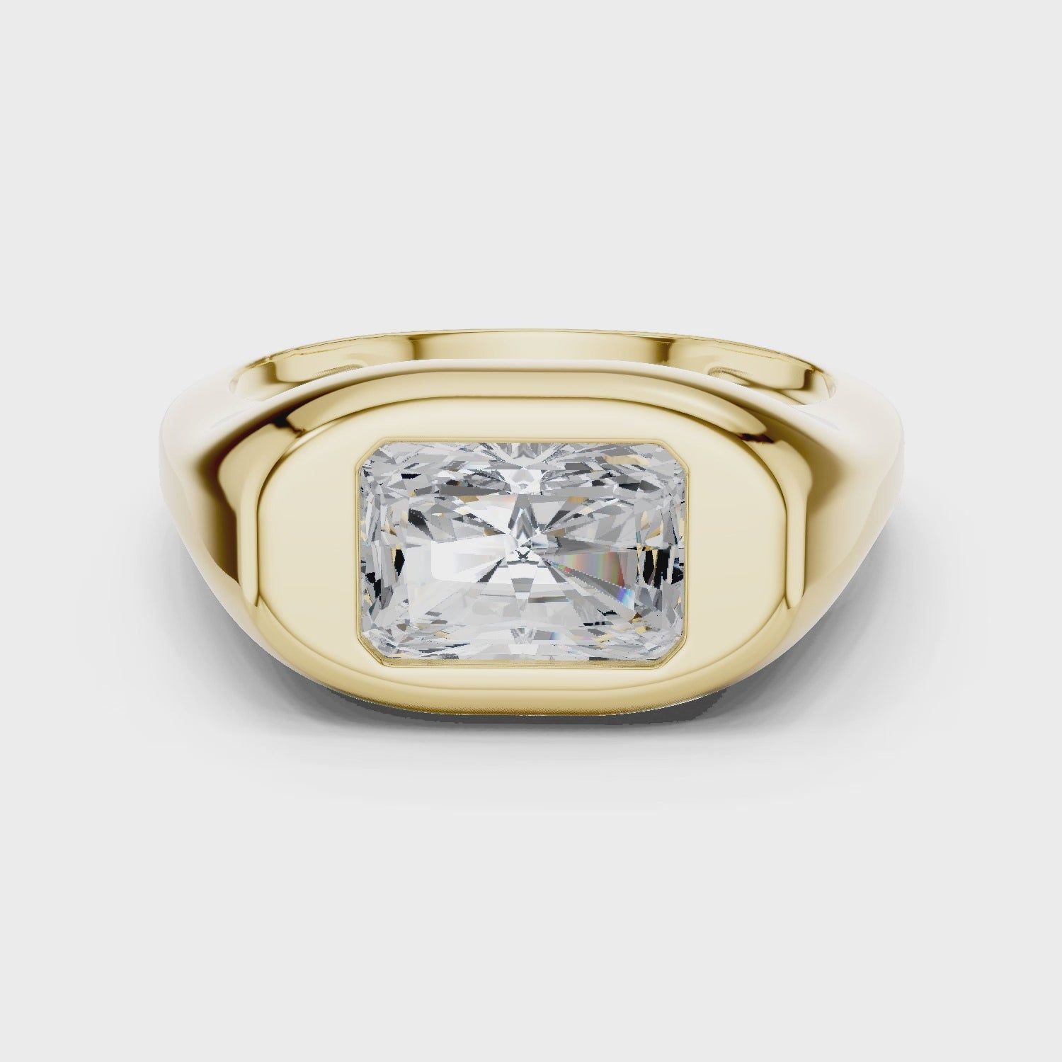 Forge Bold Radiant Bezel Signet Diamond Ring