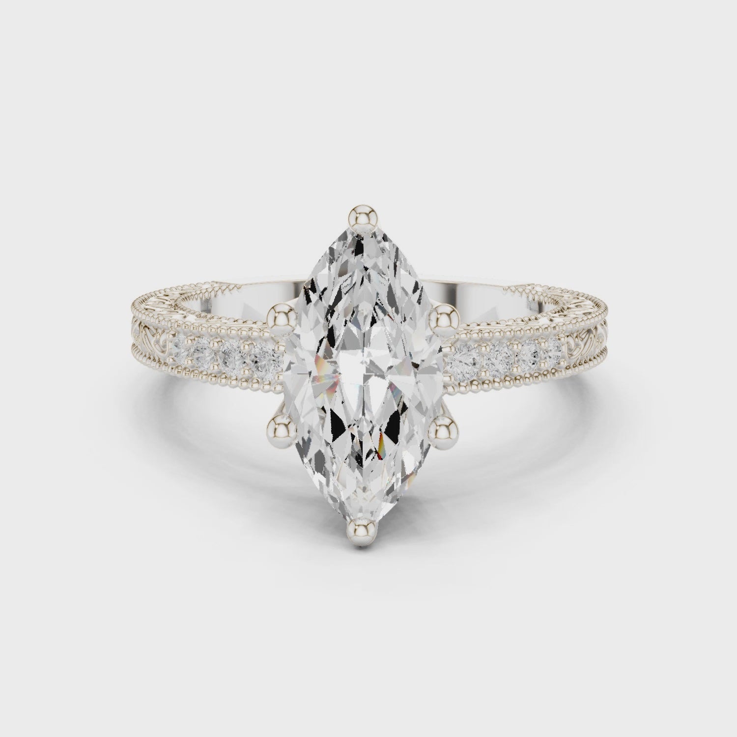 Vida Vintage Lace Marquise Diamond Pavé Ring