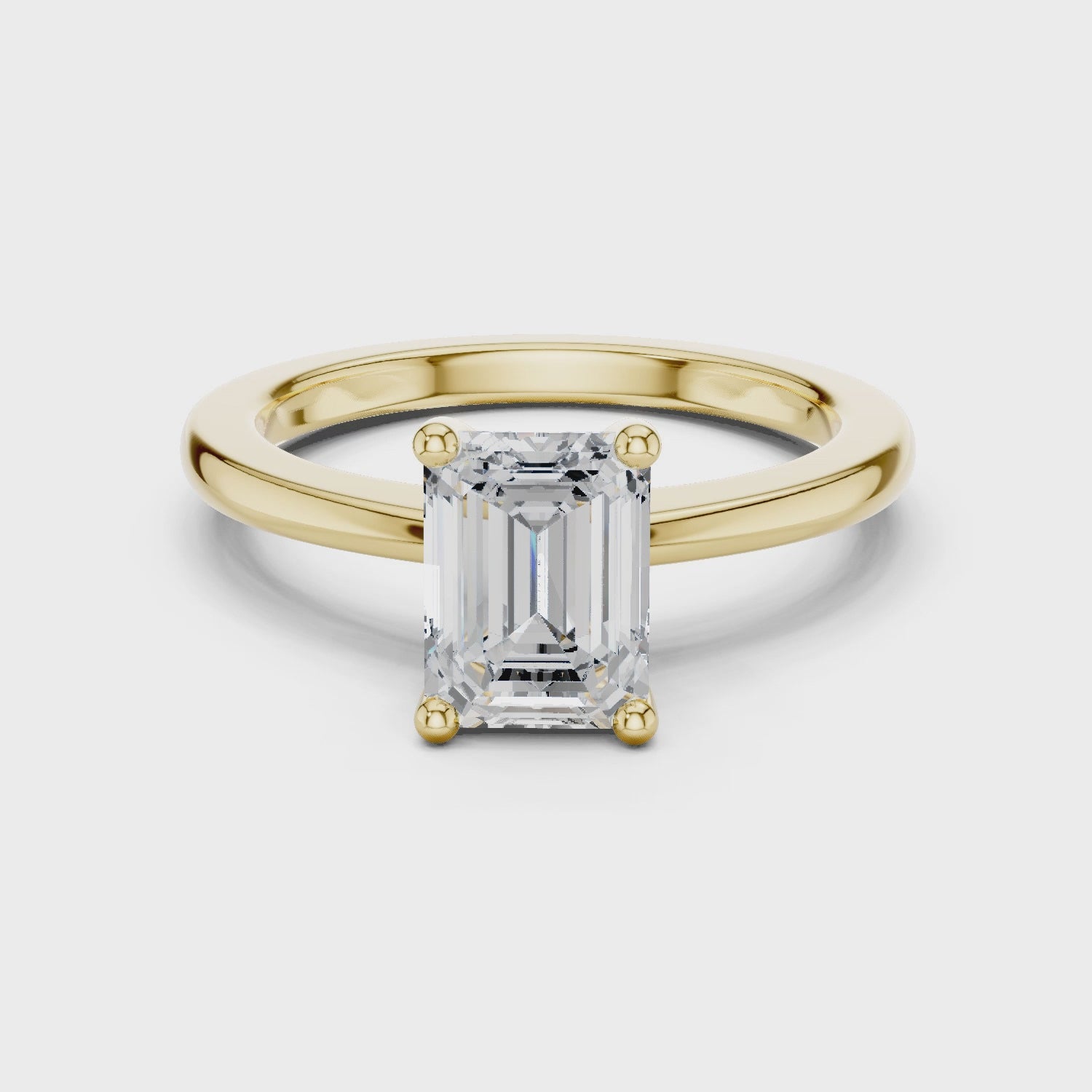 Emerald Elegance Solitaire Diamond Ring