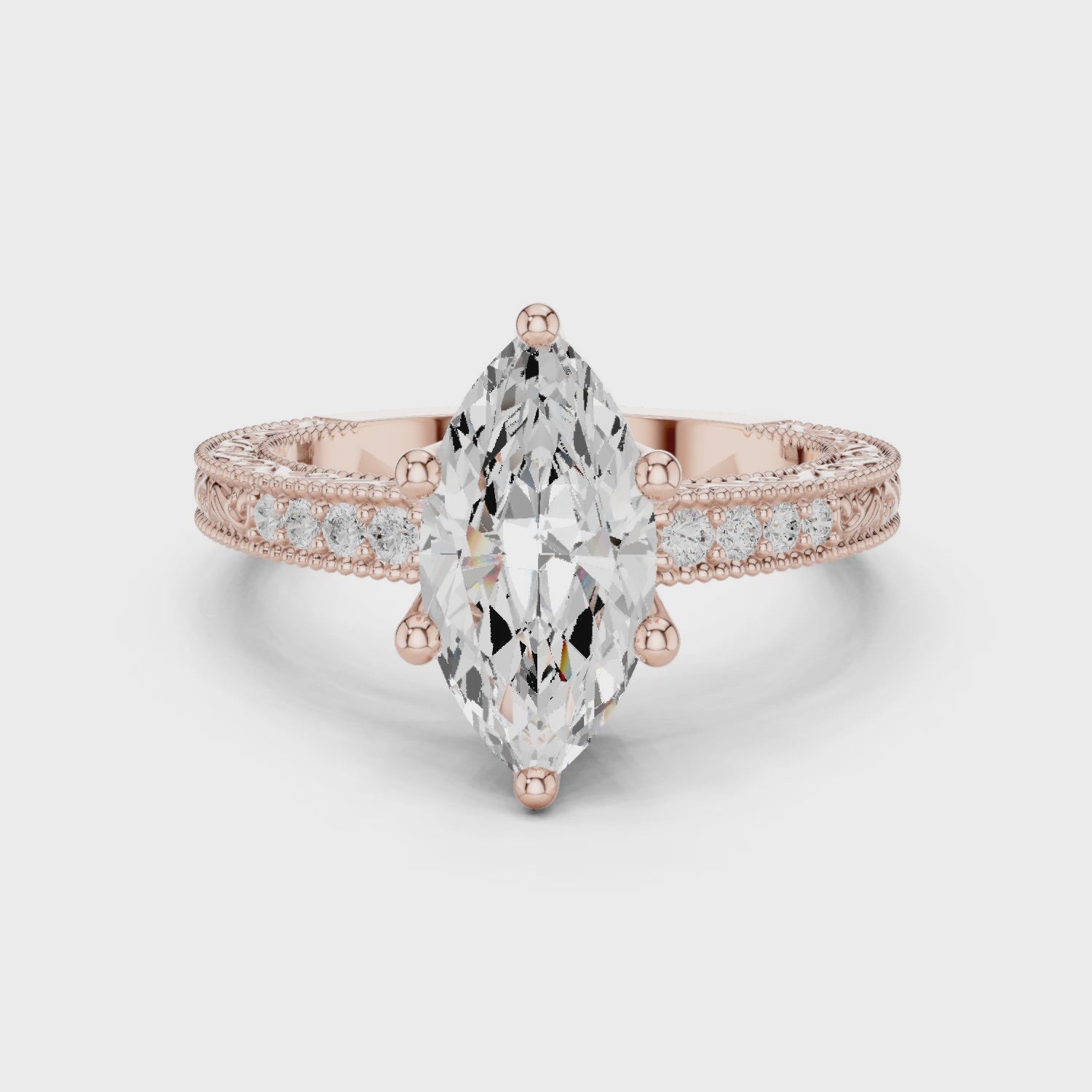 Vida Vintage Lace Marquise Diamond Pavé Ring