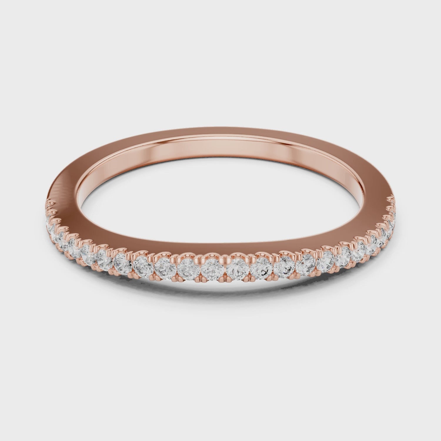 Round Diamond Half Eternity Band