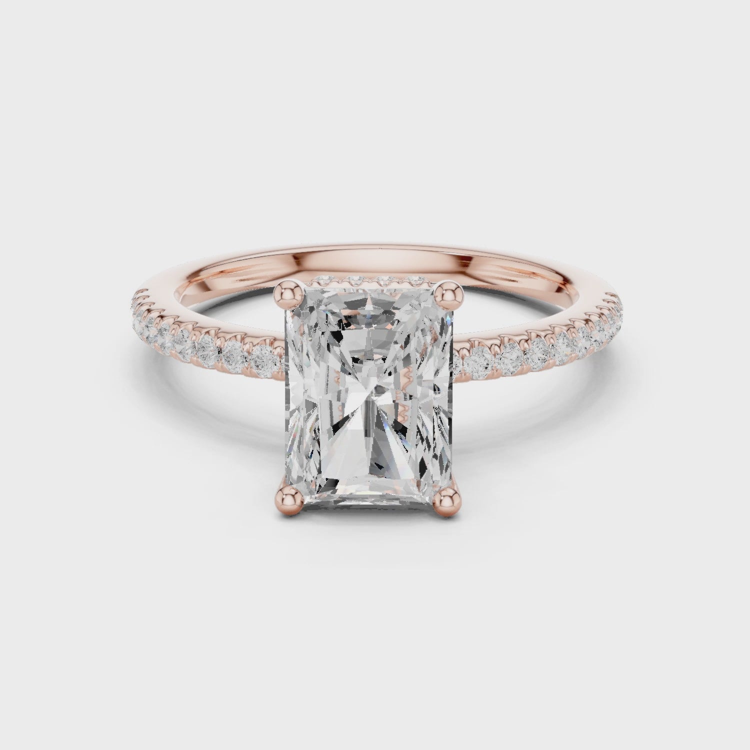 Nova Elara Pavé Radiant Diamond Ring