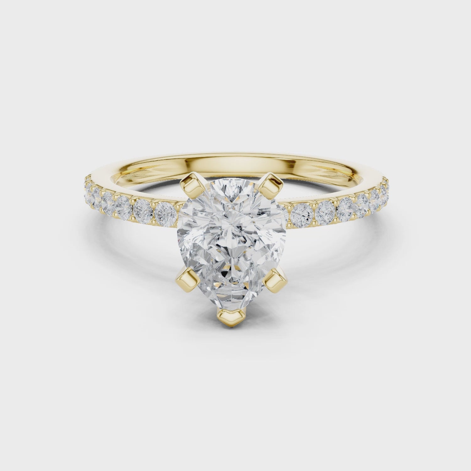 Senna Brilliant Pear Pavé Diamond Ring