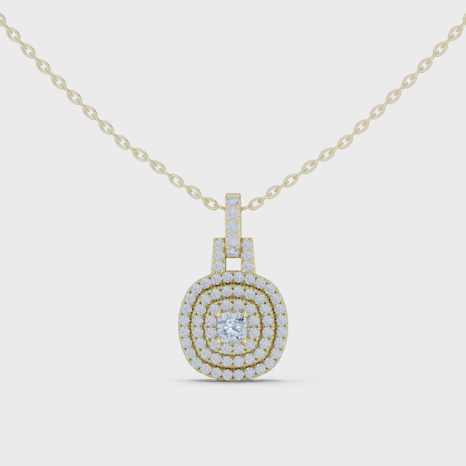 Diamond Halo Pendant Necklace