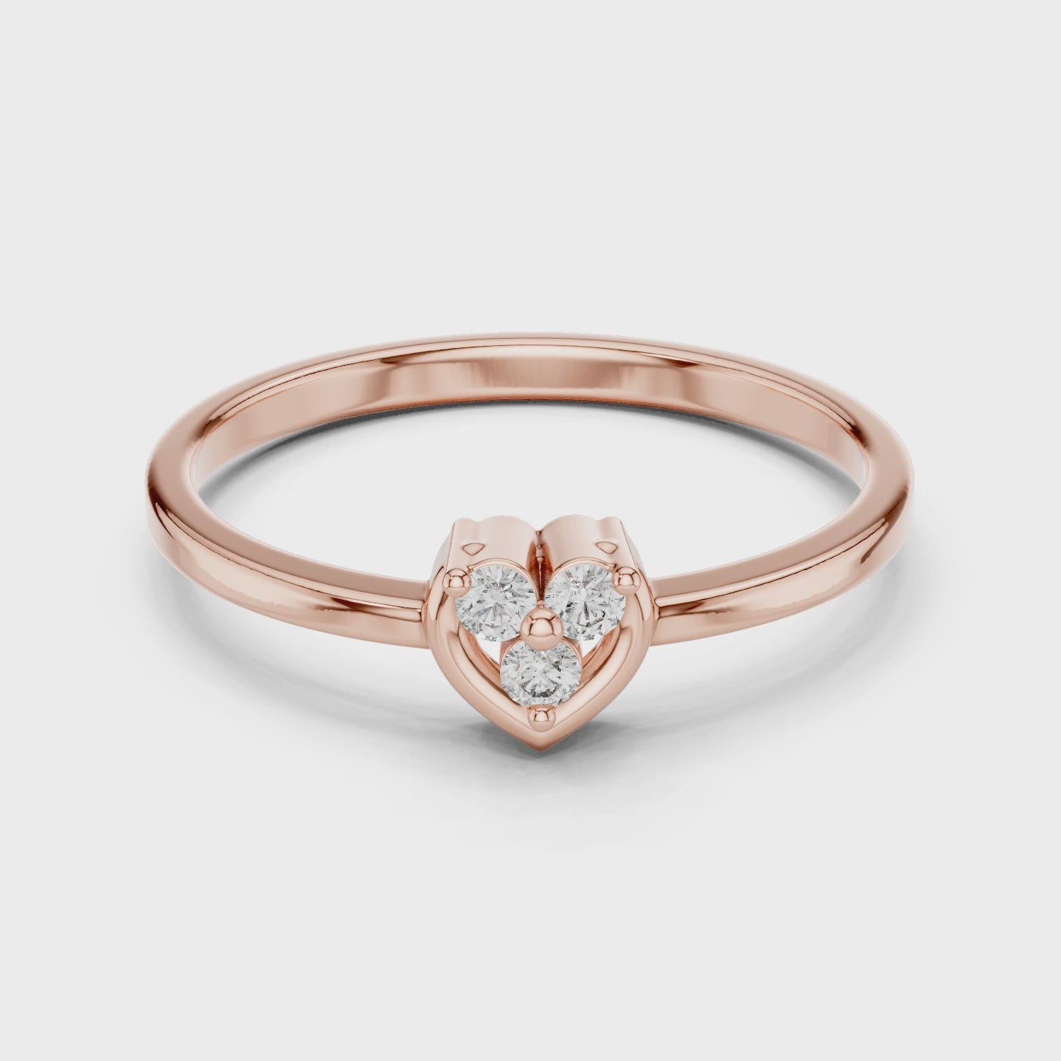 Heart Trio Diamond Ring