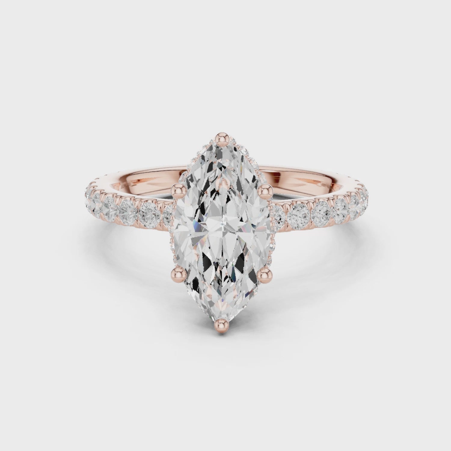 Dana Luxe Halo Marquise Diamond Pavé Ring