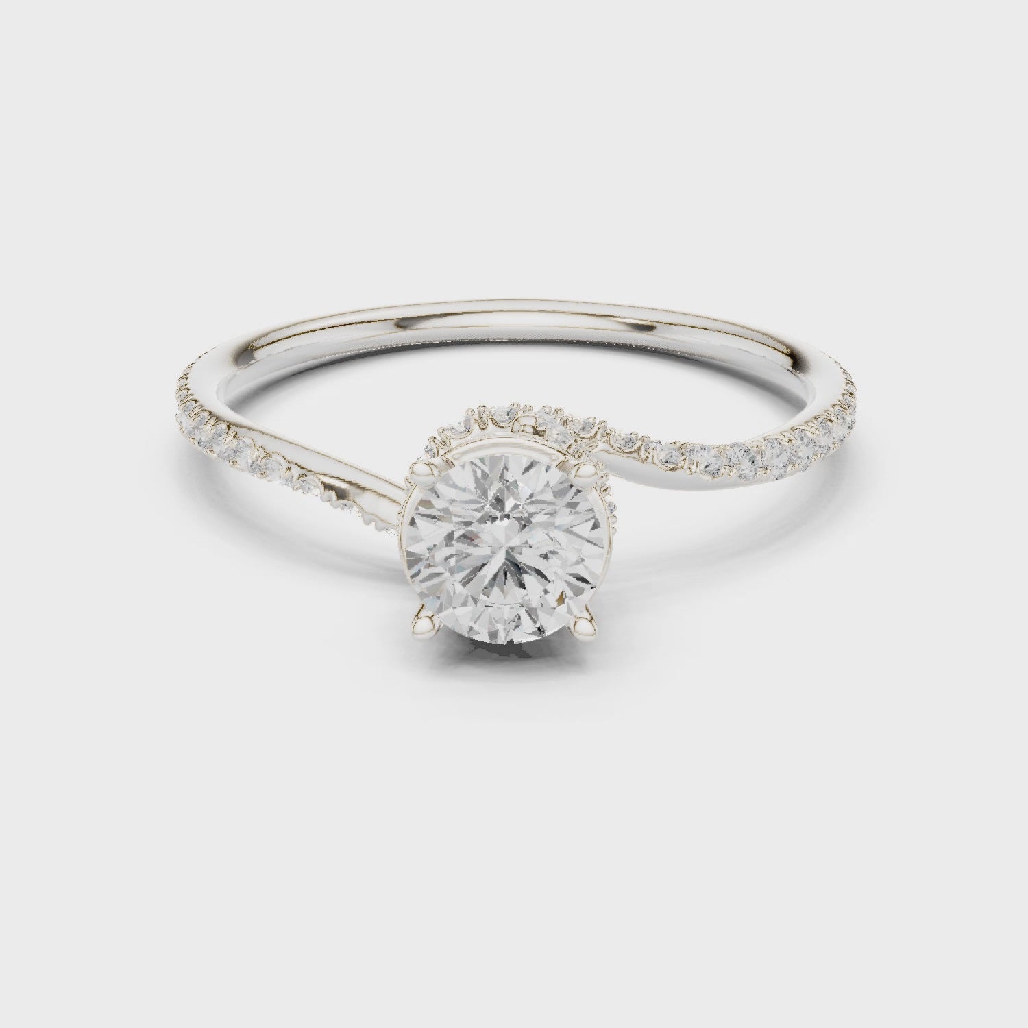Swirl Pavé Diamond Engagement Ring