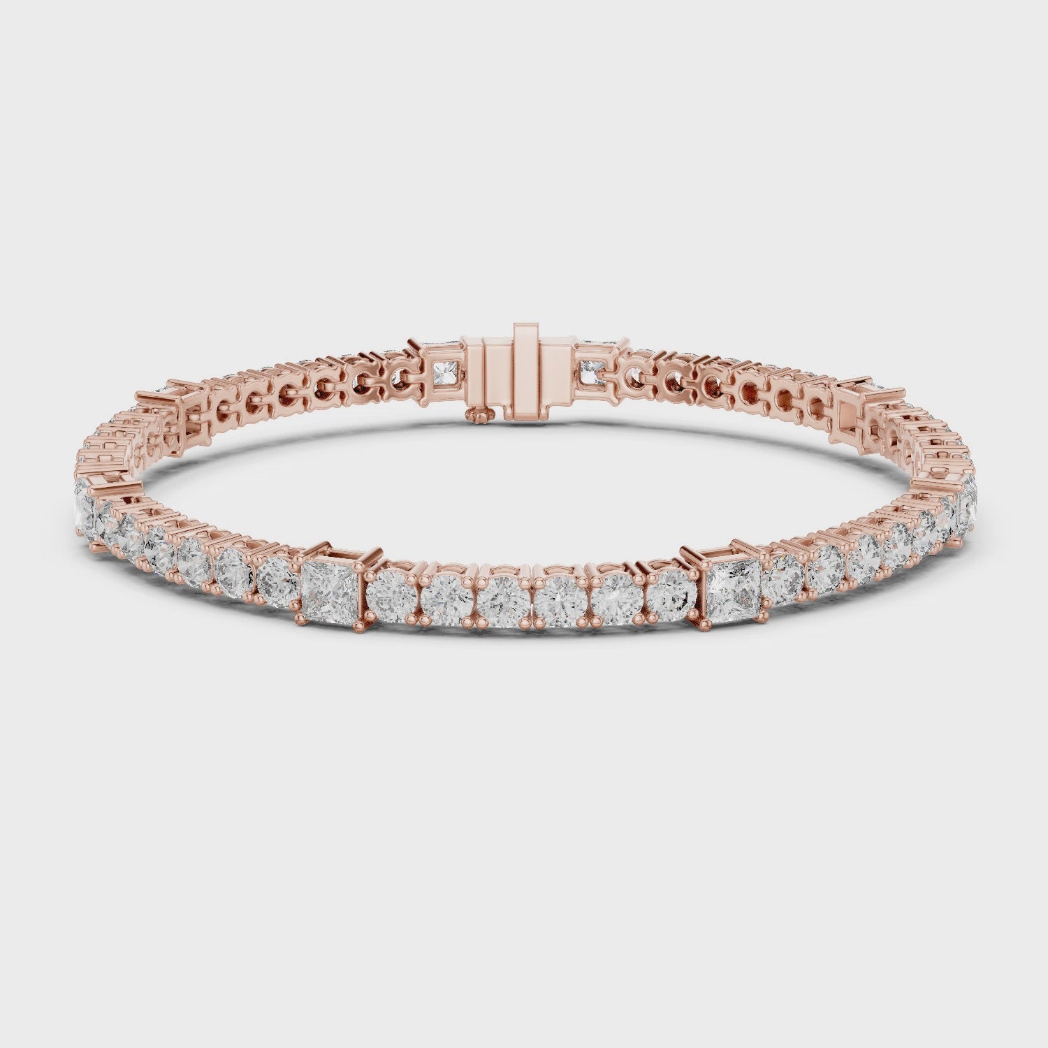 Square & Round Diamond Tennis Bracelet