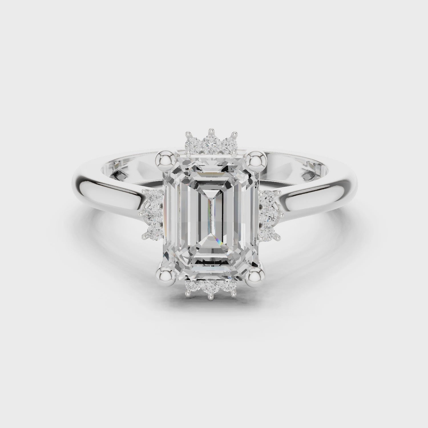 Carlton Emerald Diamond Halo Ring