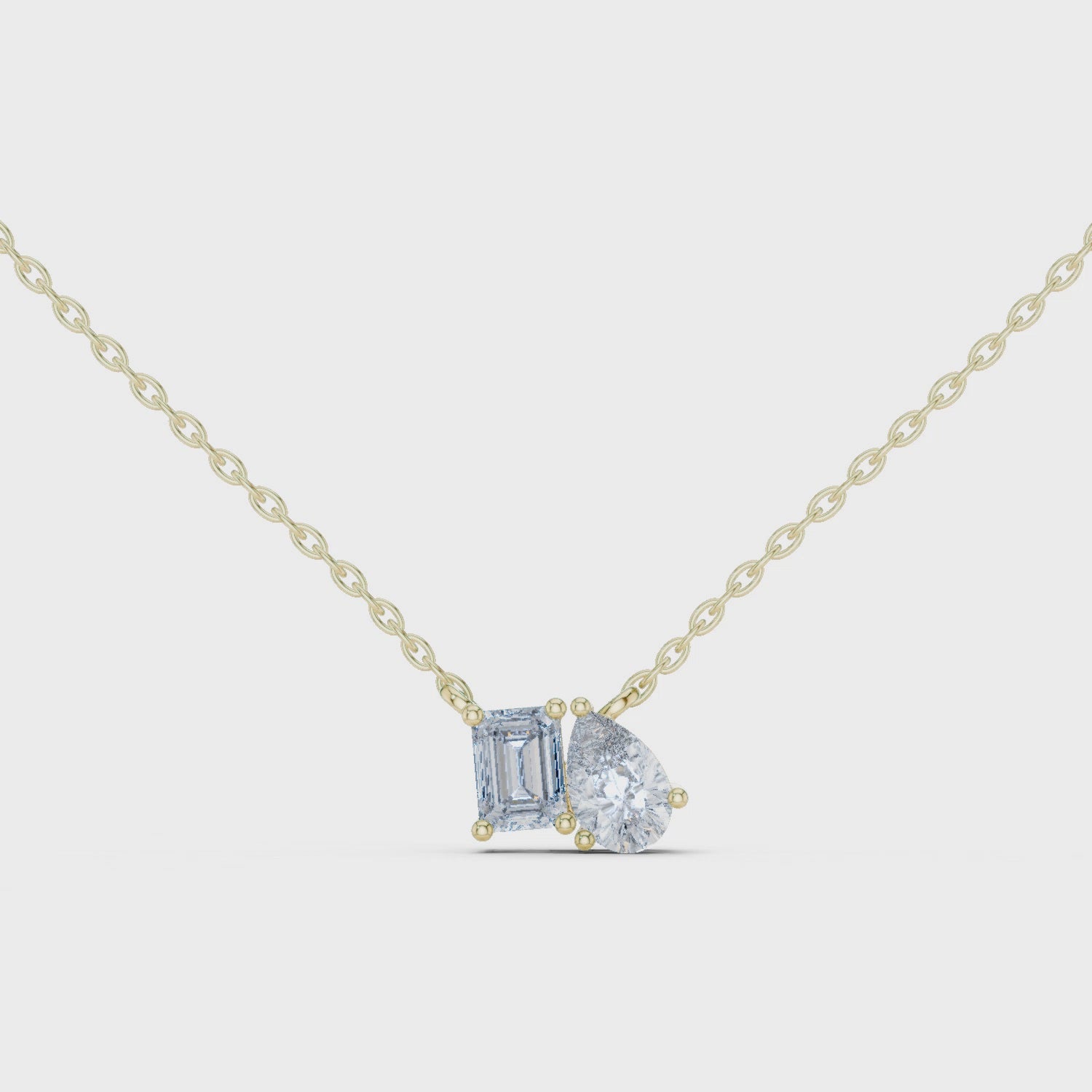 Two-Stone Diamond Pendant Necklace