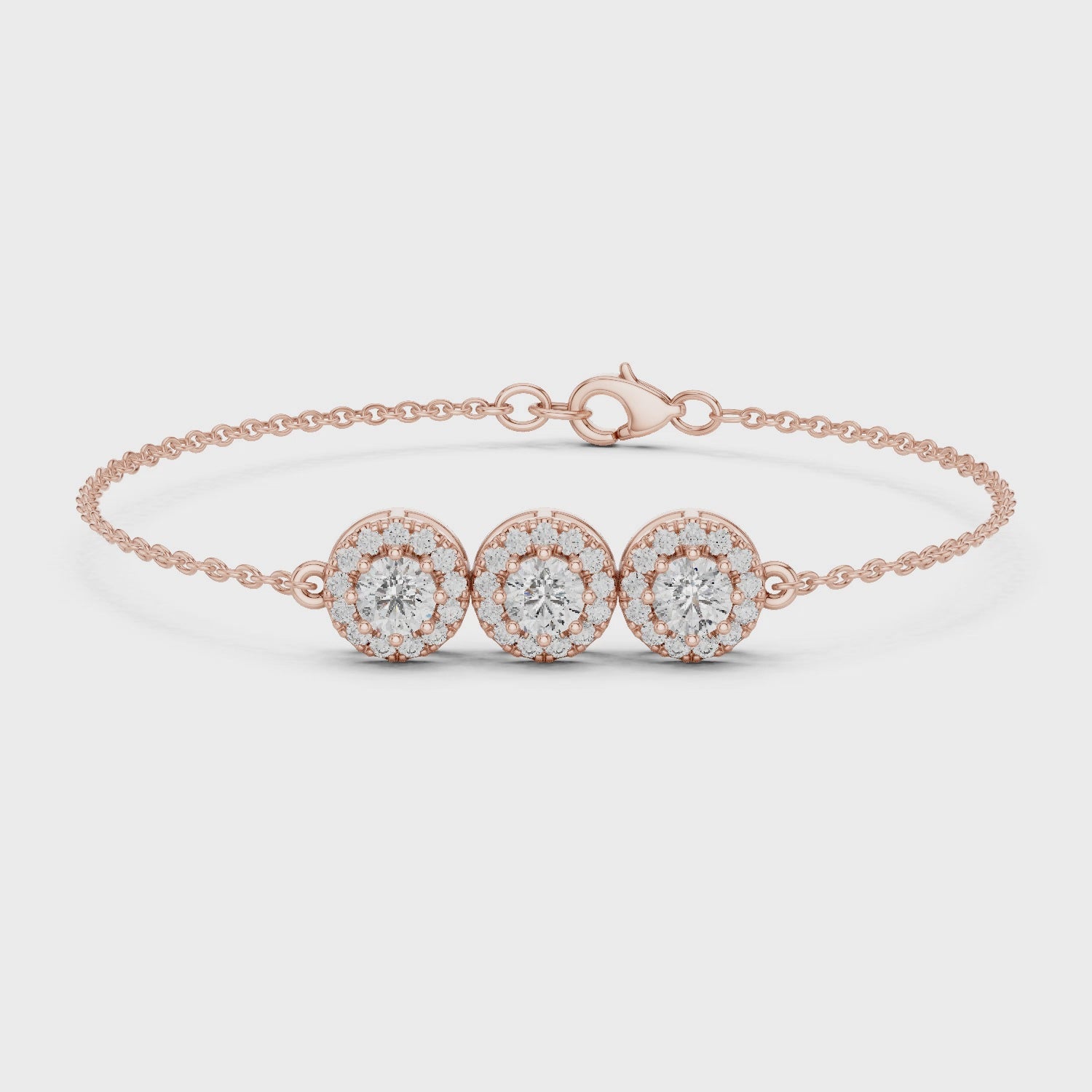 Triple Halo Diamond Bracelet