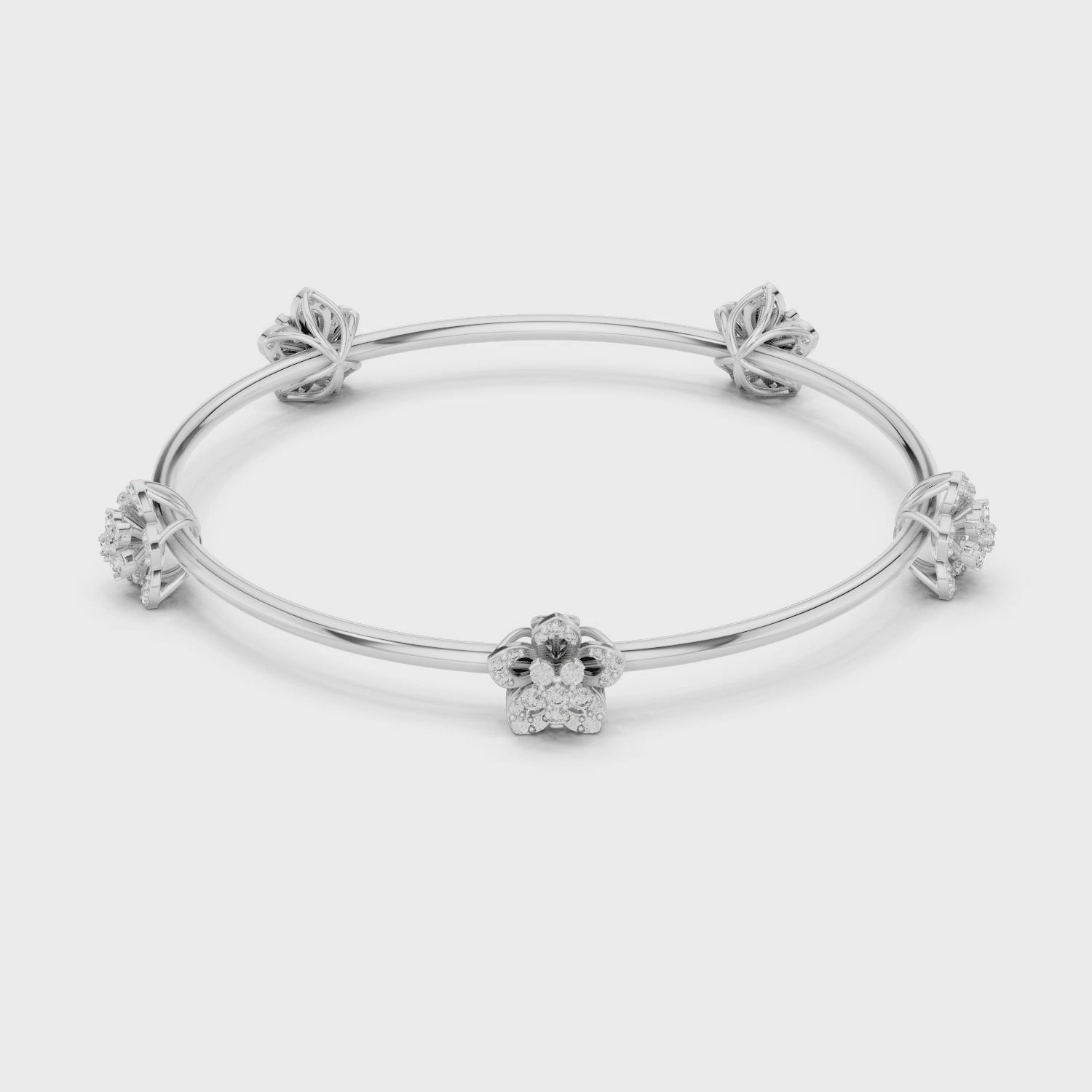 Blooming Grace Lab-Grown Diamond Bangle Bracelet