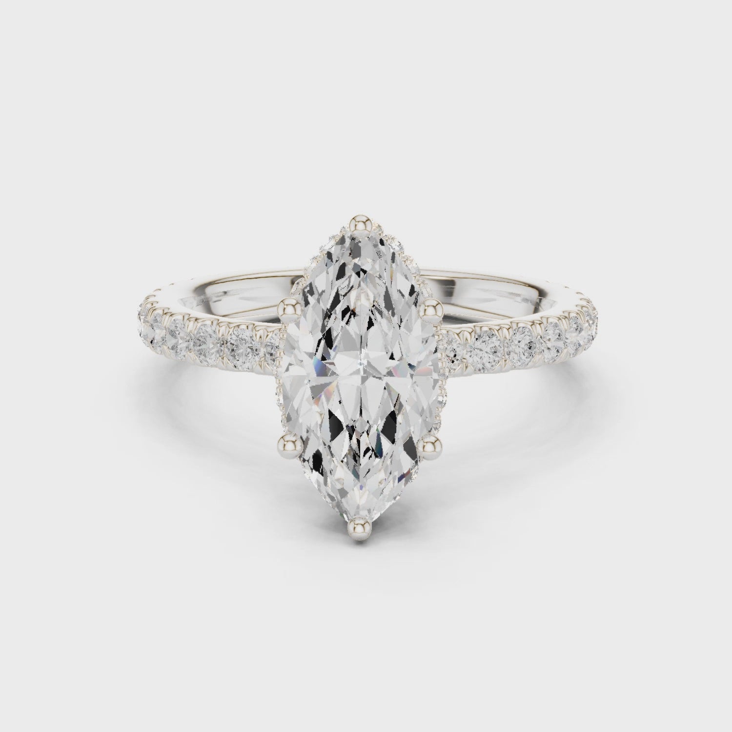Dana Luxe Halo Marquise Diamond Pavé Ring