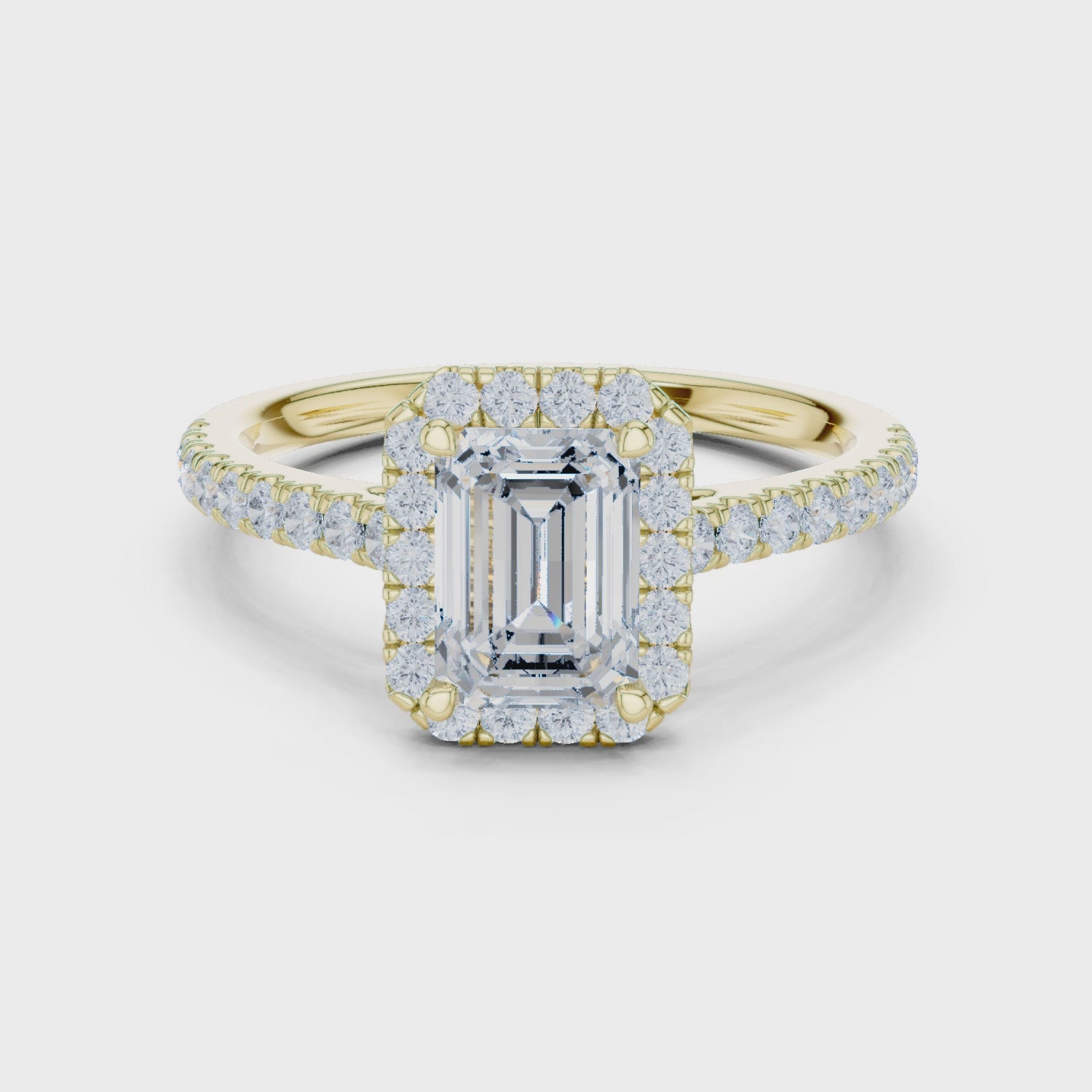 Emerald Halo Ring
