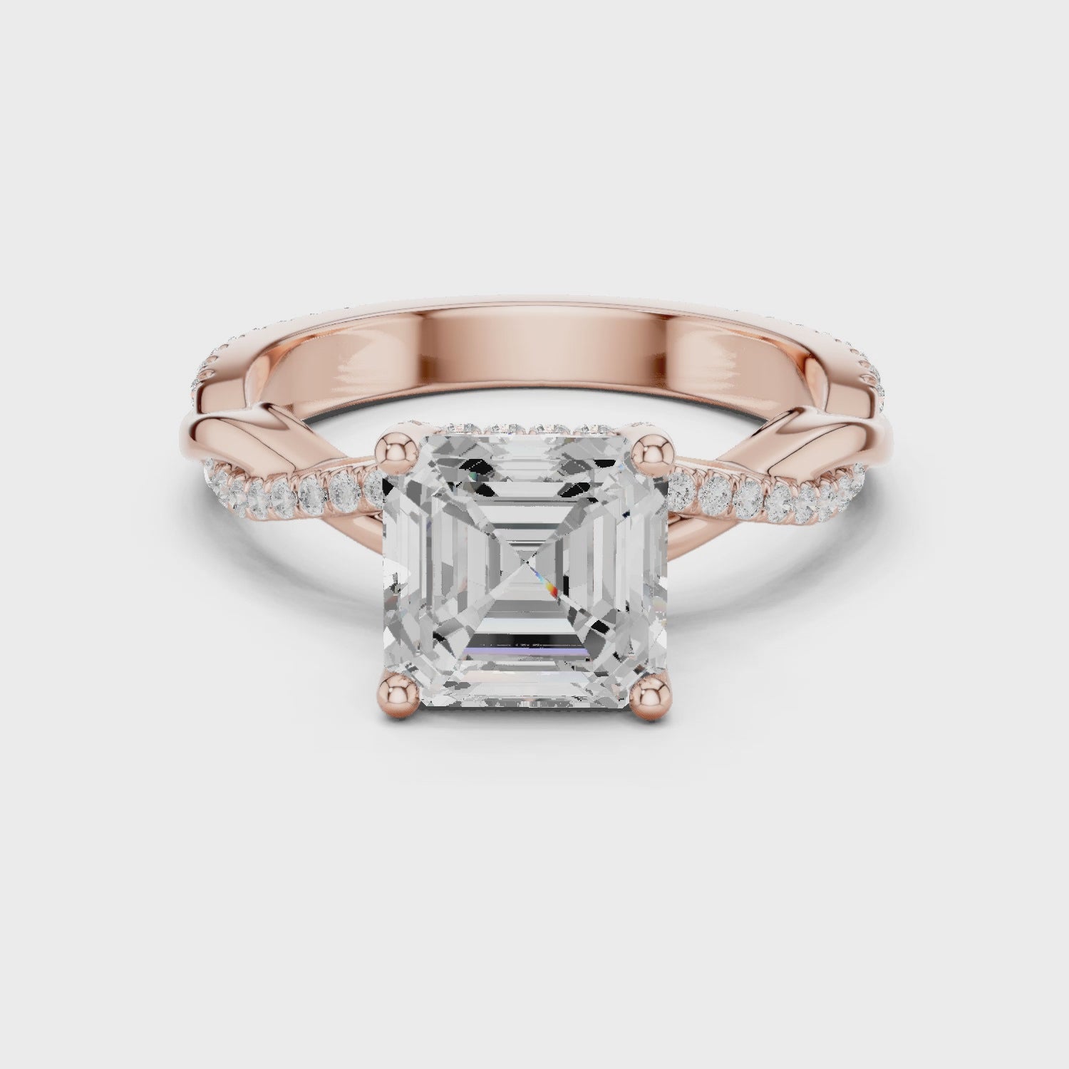 Jada Twilight Crisscross Asscher Diamond Pavé Ring