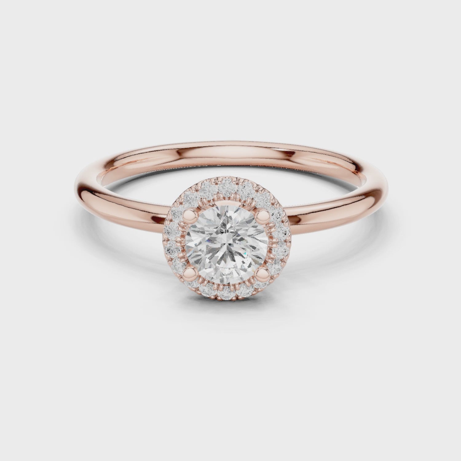 Classic Round Halo Diamond Engagement Ring