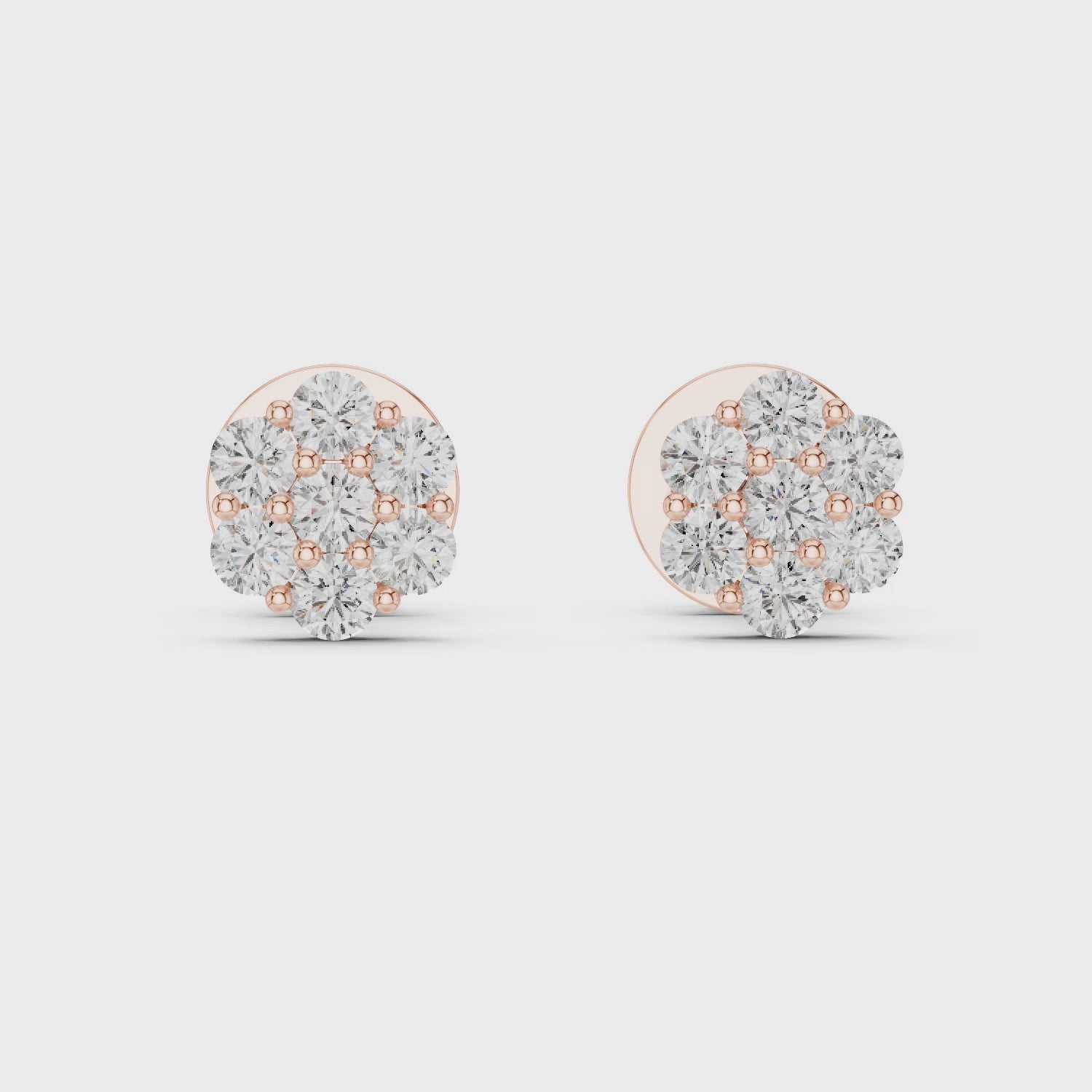 Floral Cluster Diamond Stud Earrings