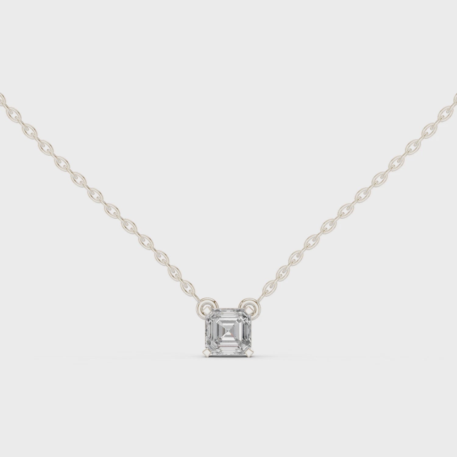 Asscher-Cut Solitaire Pendant Necklace