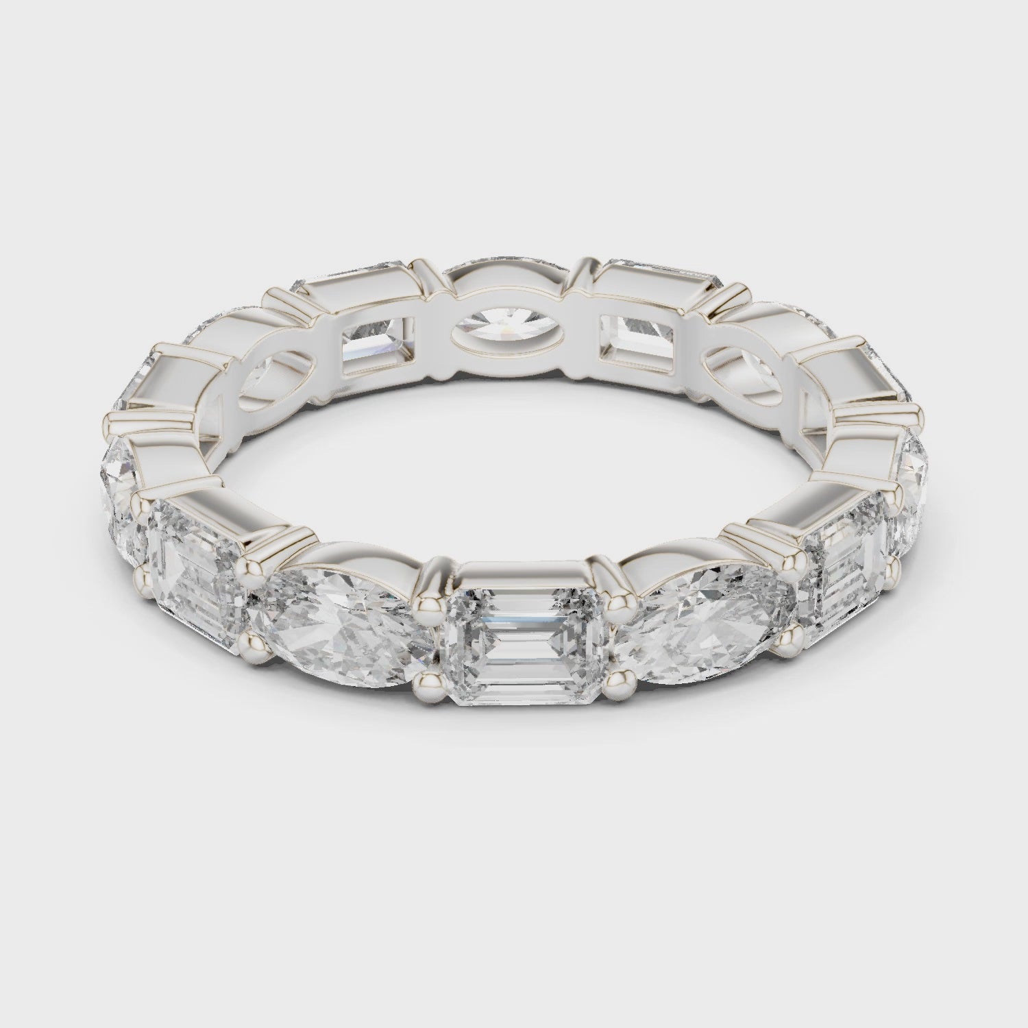 Emerald & Oval Lab-Grown Diamond Eternity Band