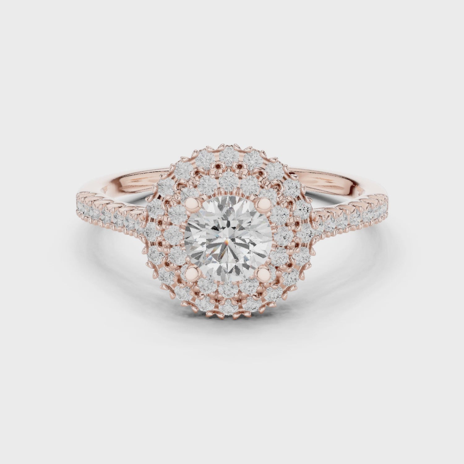 Triple Halo Round Lab-Grown Diamond Engagement Ring