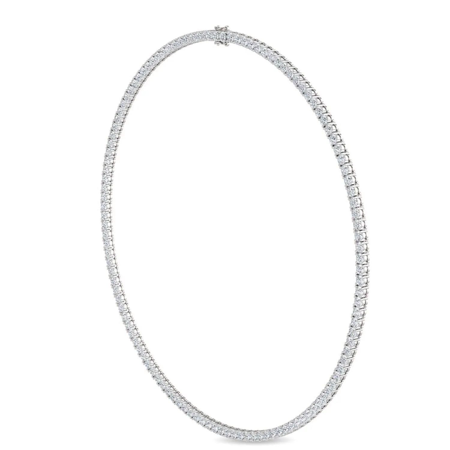 Round Cut Lab Grown Diamond Tennis Necklace